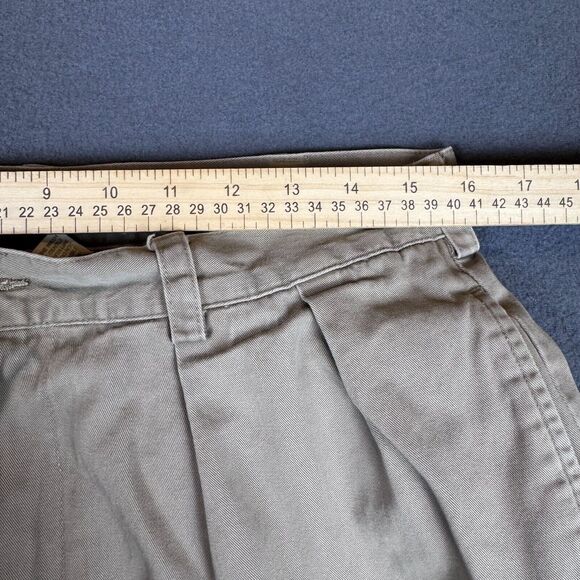 J Crew Pants Men 33x32 (Actual 32x30) Tan Beige Chino Flannel Lined Pleated - Picture 5 of 12